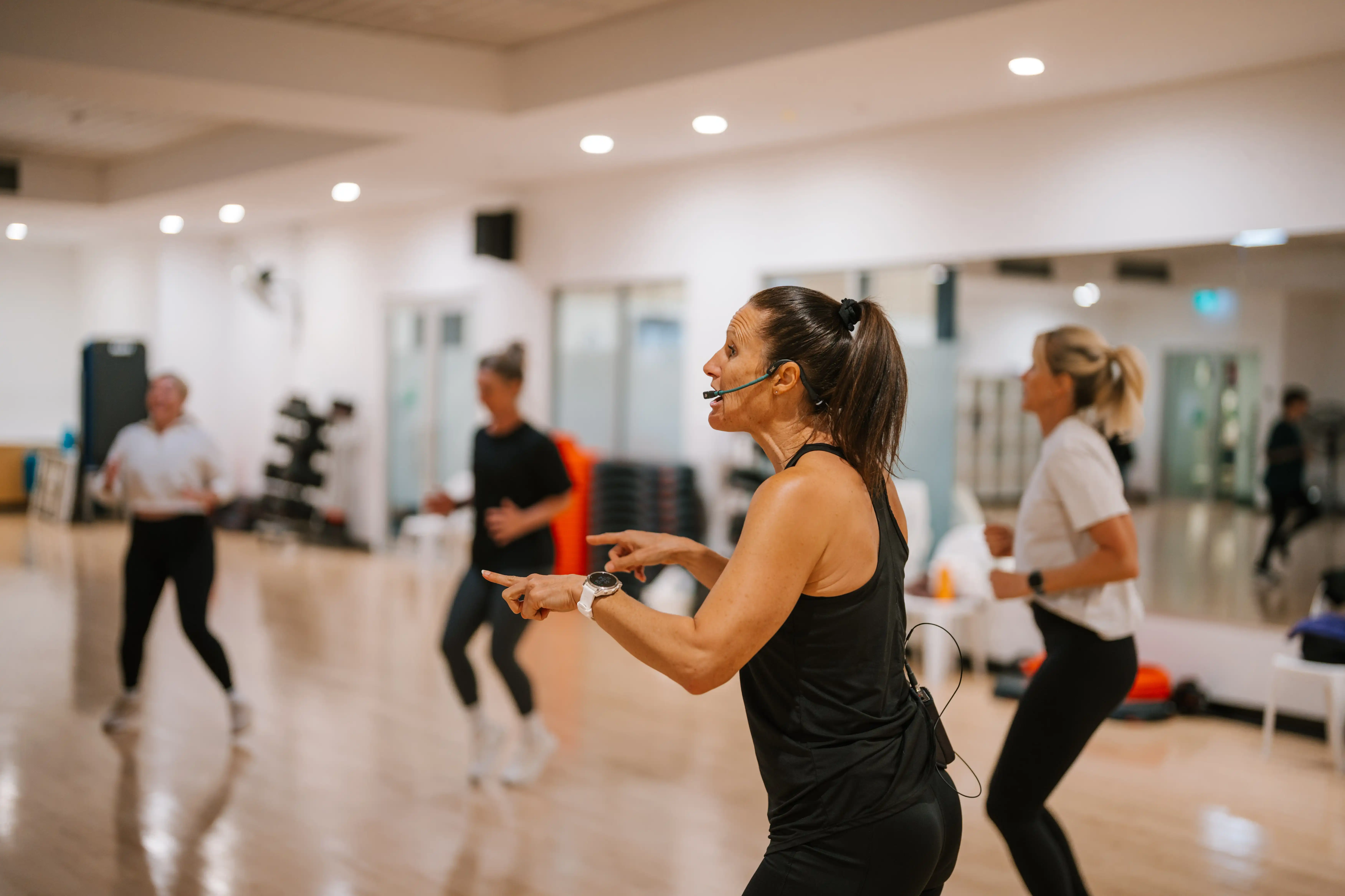 Group of people doing a meta fit class at the MARC
